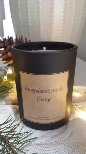 Błogosławionych Świąt - świeca z wosku słonecznikowego.jpg