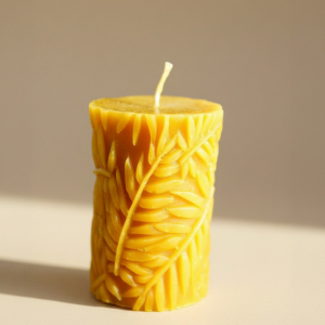 Świeca liść paproci z wosku pszczelego